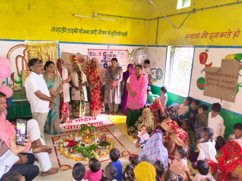सेवा संकल्प अभियान 2026 के अंतर्गत आंगनवाड़ी केन्द्रों पर आंगन मिलन सेवा कार्यक्रम आयोजित